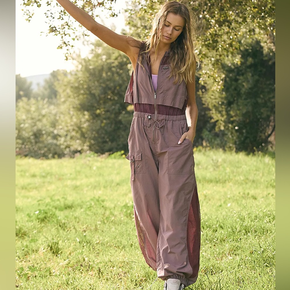FP Movement Inhale Jumpsuit (S) in Mauve